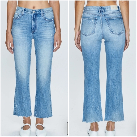 Pistola Ally Raw Hem High Waist Crop Bootcut Jeans 32 Wayfarer Vintage - Picture 1 of 10